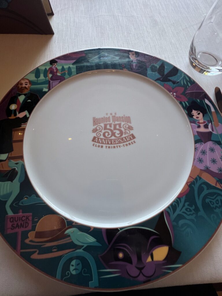 Haunted Mansion table setting at Club 33 Disneyland 